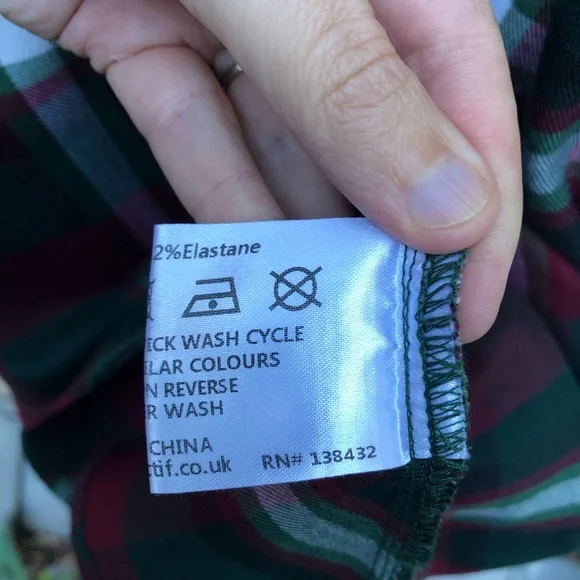 Collectif Kayden Festive Check Dungaree Dress Size XS Red Green Plaid Pinafore - Picture 12 of 14